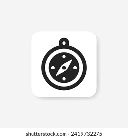 Compass glyph icon, navigation sign vector graphics, Compass symbol pictogram isolated on a white background. Suitable for Web Page, Mobile App, UI, UX and GUI design. eps 10.