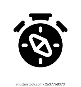 compass glyph icon. Strong and solid vector icon for websites, mobile interfaces, presentations, and visual branding. High quality and easy to edit.