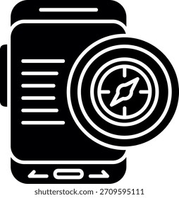 Diseño de icono de estilo de glifo de brújula