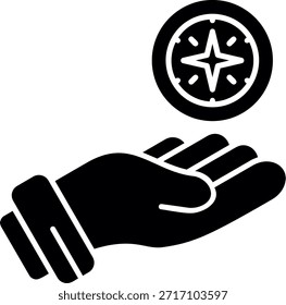 Diseño de icono de estilo de glifo de brújula