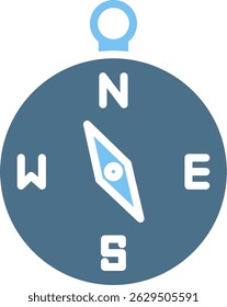 Compass Glyph Two Colour Icon