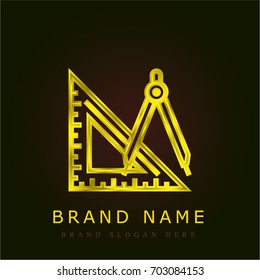 Compass golden metallic logo