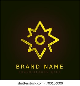 Compass golden metallic logo