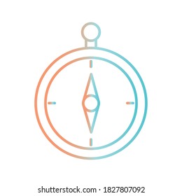 Compass gradient style icon design, Tool navigation location north south west east travel map and adventure theme Vector illustration