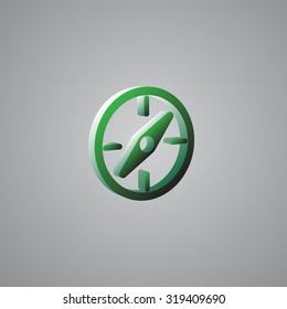 Compass Green 3d  illustration