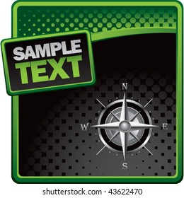 compass green and black halftone banner