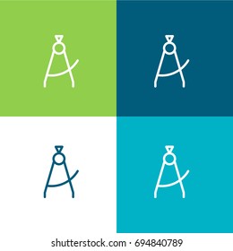 Compass green and blue material color minimal icon or logo design