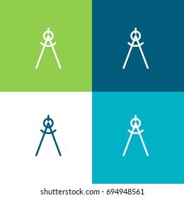 Compass green and blue material color minimal icon or logo design