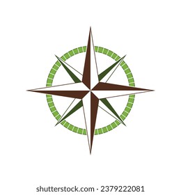 diseño vectorial del logotipo de color verde brújula