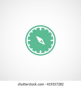 Compass Green Flat Icon On White Background