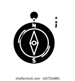 Compass guide black icon, concept illustration, vector flat symbol, glyph sign.
