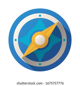 compass guide block style icon vector illustration design
