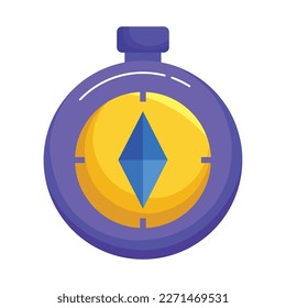 icono aislado de dispositivo de guía de brújula