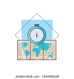 compass guide device with paper map