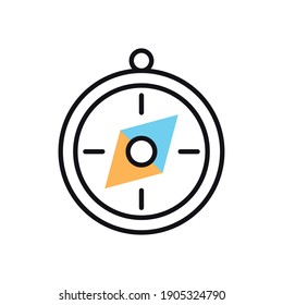compass guide line and fill style icon vector illustration design