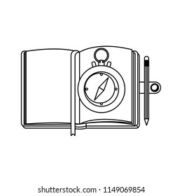 compass guide with notebook