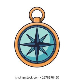 compass guide retro device icon vector illustration design