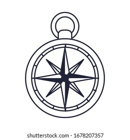 guía de brújula icono de dispositivo retro ilustración vectorial