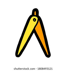 Icono dibujado a mano de brújula aislado en fondo blanco. Vector de equipo estudiantil