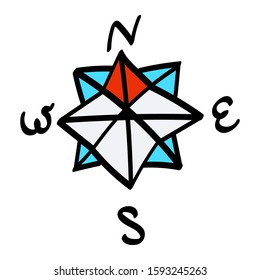 Compass. Hand drawn vector element