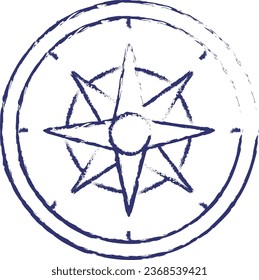 Compass hand drawn vector illustration