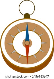 Compass with handle, illustration, vector on white background.