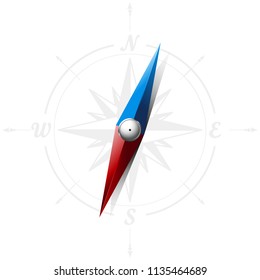 Compass hands on wind rose travel vector illustration