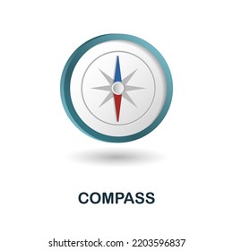 Compass icon. 3d illustration from measuring collection. Creative Compass 3d icon for web design, templates, infographics and more