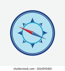 Compass icon for apps and sites. Compass logo design vector illustration