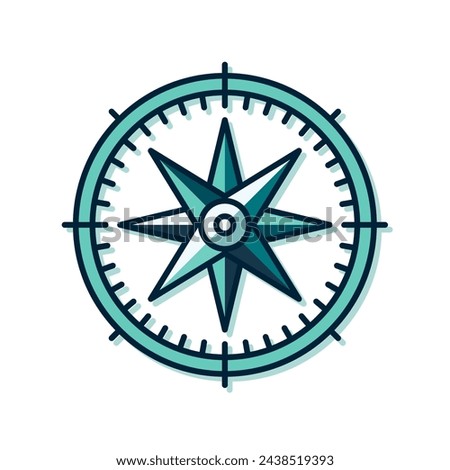 Compass icon. Beautiful compass icon in flat design. Vector illustration.