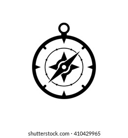 Compass icon. Black icon isolated on white background. Compass silhouette. Simple icon. Web site page and mobile app design vector element.