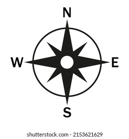 Compass icon. Black icon on a white background. Vector illustration. eps10