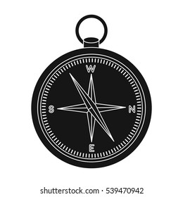Compass icon in black style isolated on white background. Pirates symbol stock vector illustration.
