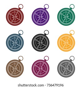 Compass icon in black style isolated on white background. Rest and travel symbol stock vector illustration.