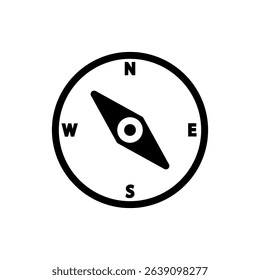 Compass icon. Black vector illustration.