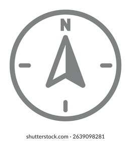 Compass icon. Black vector illustration.