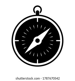  Icono de brújula ilustración vectorial de equipos de navegación en blanco y negro 