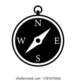 Compass icon black and white navigation equipment vector illustration 
