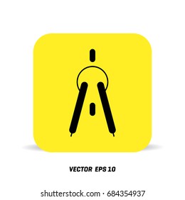 compass. icon black and white vector illustration
