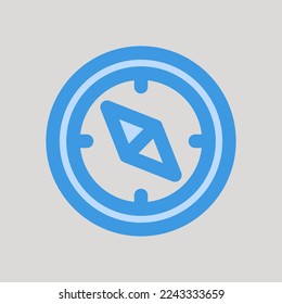 Compass icon in blue style about user interface, use for website mobile app presentation