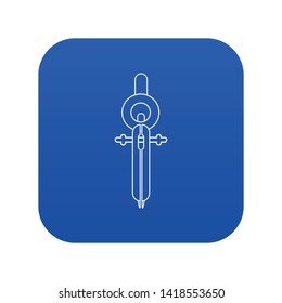 Compass icon blue vector isolated on white background