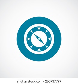 compass icon bold blue circle border, white background  