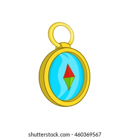 Compass icon in cartoon style on a white background