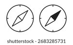 Compass icon clipart and lineart vector symbols