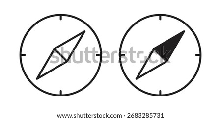 Compass icon clipart and lineart vector symbols