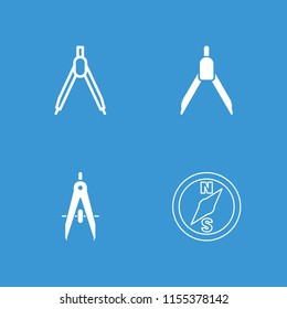 Compass icon. collection of 4 compass filled and outline icons such as . editable compass icons for web and mobile.