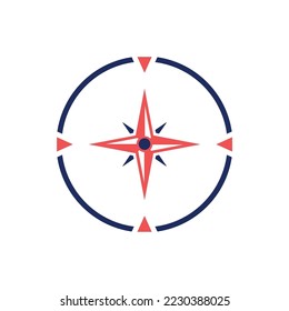 compass icon of color style design vector template