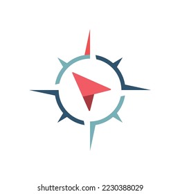 compass icon of color style design vector template