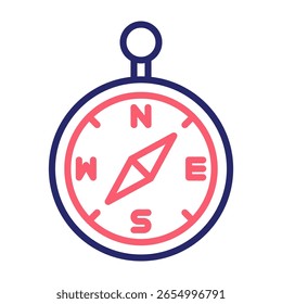Compass Icon Color Vector Illustration