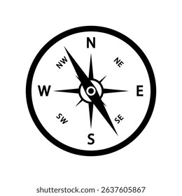 Compass icon. Colored vector illustration.
